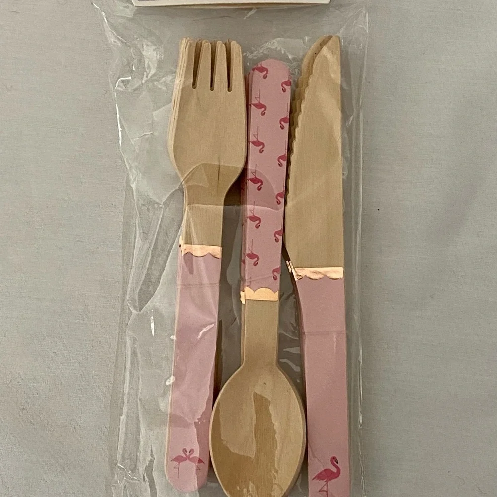 🦩 Flamingo PARTY utensils, placecards & straws